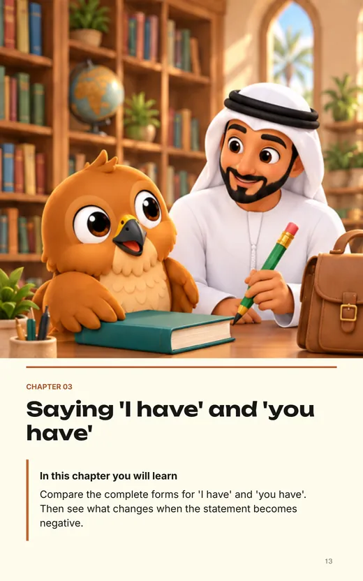 Chapter 3 opener: Saying I have and you have